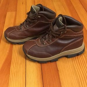 Leather hiking boots